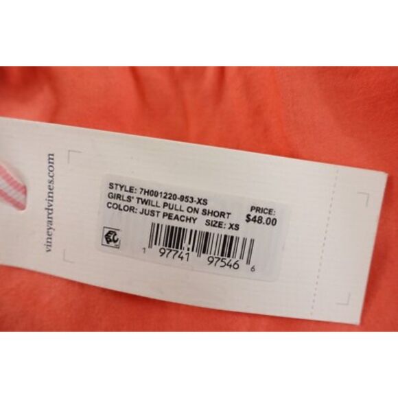 Vineyard Vines Girls Size XS (5-6) Just Peachy Twill Pull On Shorts NWT - Picture 7 of 7